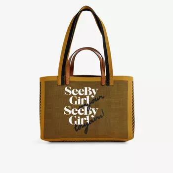 Плетеная сумка-тоут с логотипом See By Chlo, зеленый