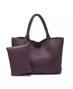 Плетеная сумка-тоут Solana Moda Luxe, коричневый