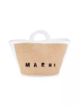 Плетеная сумка Tropicalia с верхней ручкой Marni, цвет Sand Storm