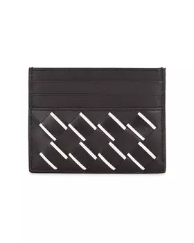 Плетеная визитница «15 авеню» Bottega Veneta, цвет Fondant & White