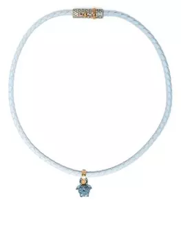 Плетеное колье с подвеской Medusa Versace, синий