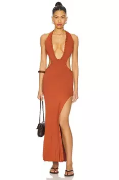 Плетеное макси-платье Isla Indah, rum