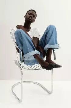 Плетеные балетки H&M, черный