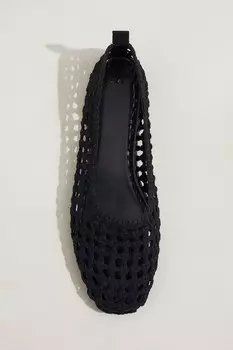 Плетеные балетки H&M, черный