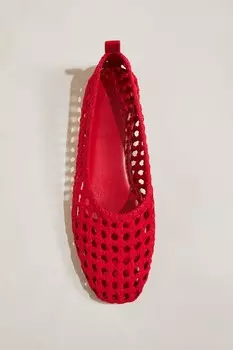 Плетеные балетки H&M, красный