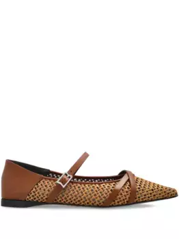 Плетеные балетки MAX MARA, коричневый