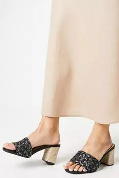 Плетеные босоножки-мюли Georgina на высоком блочном каблуке Oasis, черный