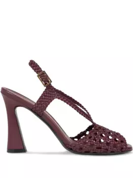 Плетеные босоножки на каблуке ETRO, красный