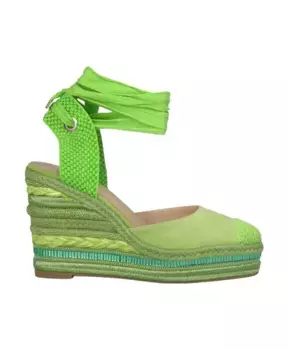 Плетеные босоножки на танкетке с декором Alma En Pena, зеленый
