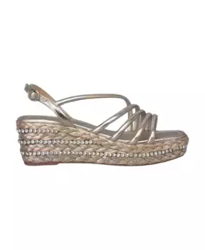 Плетеные босоножки на танкетке с декором Alma En Pena, желтый