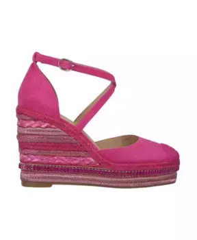 Плетеные босоножки на танкетке со стразами Alma En Pena, розовый