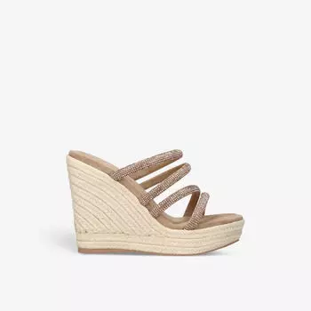 Плетеные босоножки Spirit на танкетке, украшенные кристаллами Carvela, желтый