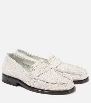 Плетеные кожаные лоферы Marni, лиловый