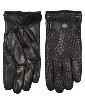Плетеные кожаные перчатки Howard London, черный