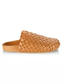 Плетеные кожаные сабо Levi Loeffler Randall, цвет Dark Sand