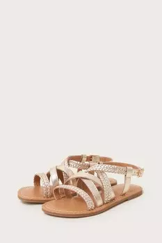 Плетеные кожаные сандалии Monsoon, желтый