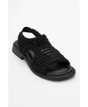 Плетеные кожаные сандалии Weave Leather Woven (женские) Forever & Always Shoes, черный