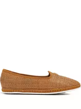 Плетеные лоферы Casadei, коричневый