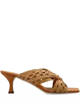 Плетеные мюли Casadei, нейтральный