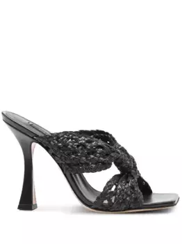 Плетеные мюли Damier Versilia Geraldine 100 Casadei, черный