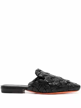 Плетеные мюли Santoni, черный