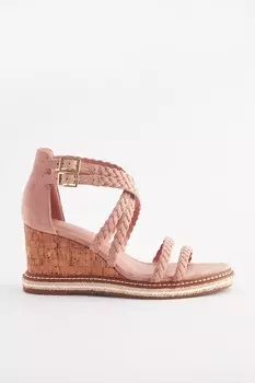 Плетеные пробковые туфли на танкетке Forever Comfort Next, бежевый