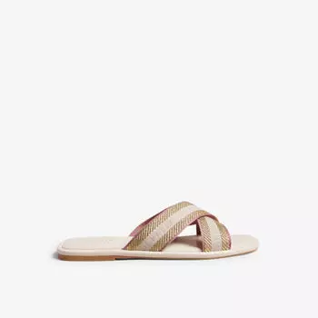 Плетеные сандалии Ashika с логотипом и перекрестными ремешками Ted Baker, слоновая кость
