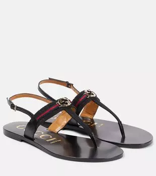 Плетеные сандалии G canvas Gucci, Black/Brb/Black