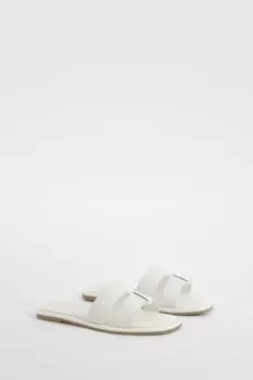 Плетеные сандалии-мюли boohoo, белый