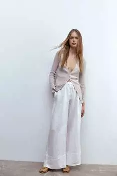 Плетеные сандалии на плоской плете ZARA, золотой