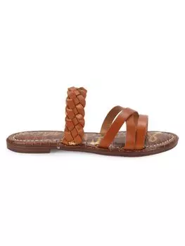 плетеные сандалии на плоской подошве Gavin Sam Edelman, цвет Saddle Brown