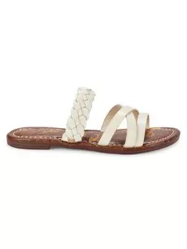 плетеные сандалии на плоской подошве Gavin Sam Edelman, слоновая кость