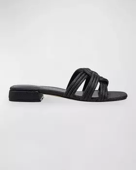 Плетеные шлепанцы на плоской подошве Marc Fisher LTD, цвет Black