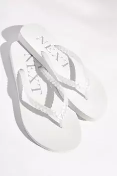 Плетеные шлепанцы Next, белый