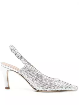 Плетеные туфли Lella Baldi, серебяный