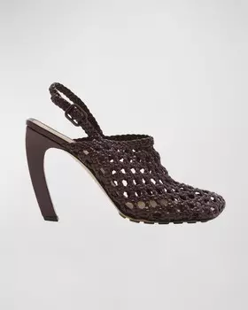 Плетеные туфли-лодочки с ремешком на пятке Jimbo Bottega Veneta