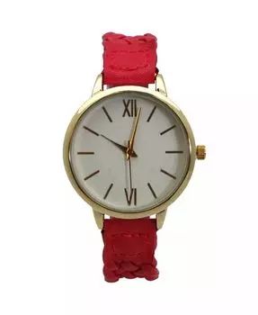 Плетеные женские часы из мягкой кожи Olivia Pratt, розовый