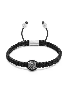 Плетеный браслет Fleur de Lis Nialaya Jewelry, черный