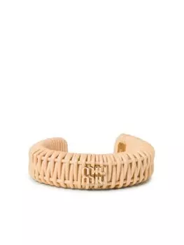 Плетеный браслет с логотипом Miu Miu, нейтральный цвет