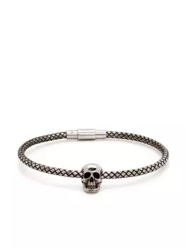 Плетеный браслет с подвеской Alexander McQueen, серебряный