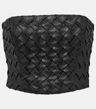 Плетеный бюстье из искусственной кожи ROTATE BIRGER CHRISTENSEN, черный