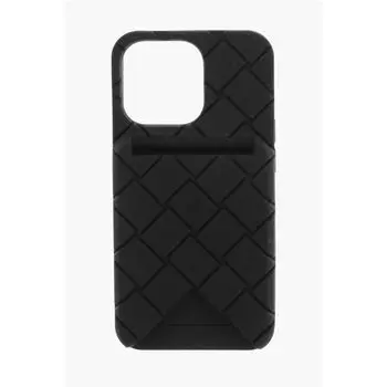 Плетеный чехол для iPhone 13 Pro с внешним держателем для карт Bottega Veneta, Black