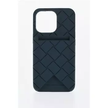 Плетеный чехол для iPhone 13 Pro с внешним держателем для карт Bottega Veneta, Blue