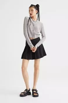 Плетеный кардиган H&amp;M, светло-серый меланж