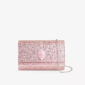 Плетеный клатч Kensington Party с орлом Kurt Geiger London, розовый