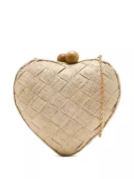 Плетеный клатч в форме сердца Poolside, нейтральный