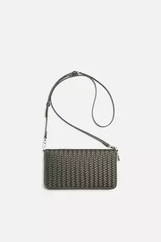 Плетеный кошелек через плетение ZARA, зеленый