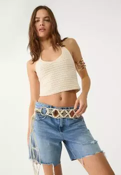 Плетеный пояс Stradivarius, бежевый