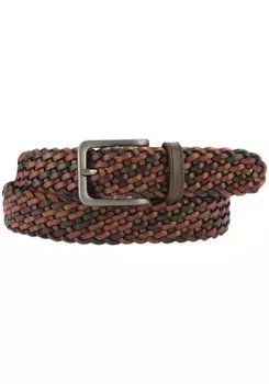Плетеный ремень BERND GTZ, кожаный ремень с элегантной двухцветной плетеной отделкой, коричневый
