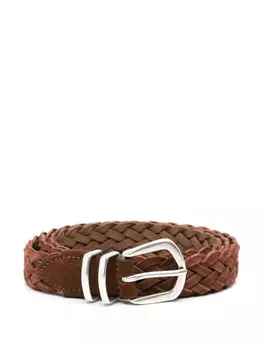 Плетеный ремень Eleventy, коричневый